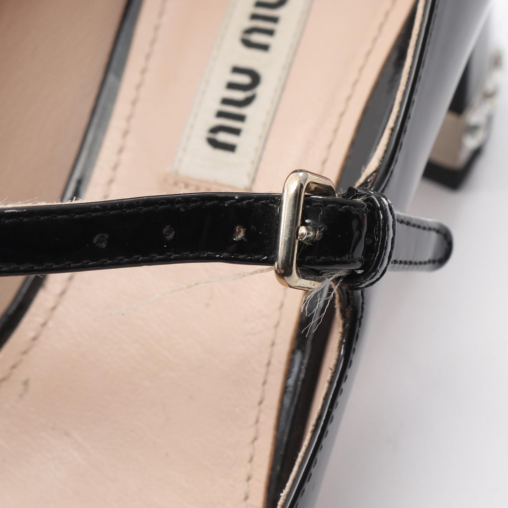 スクエアトゥ メリージェーン パンプス エナメルレザー ブラック