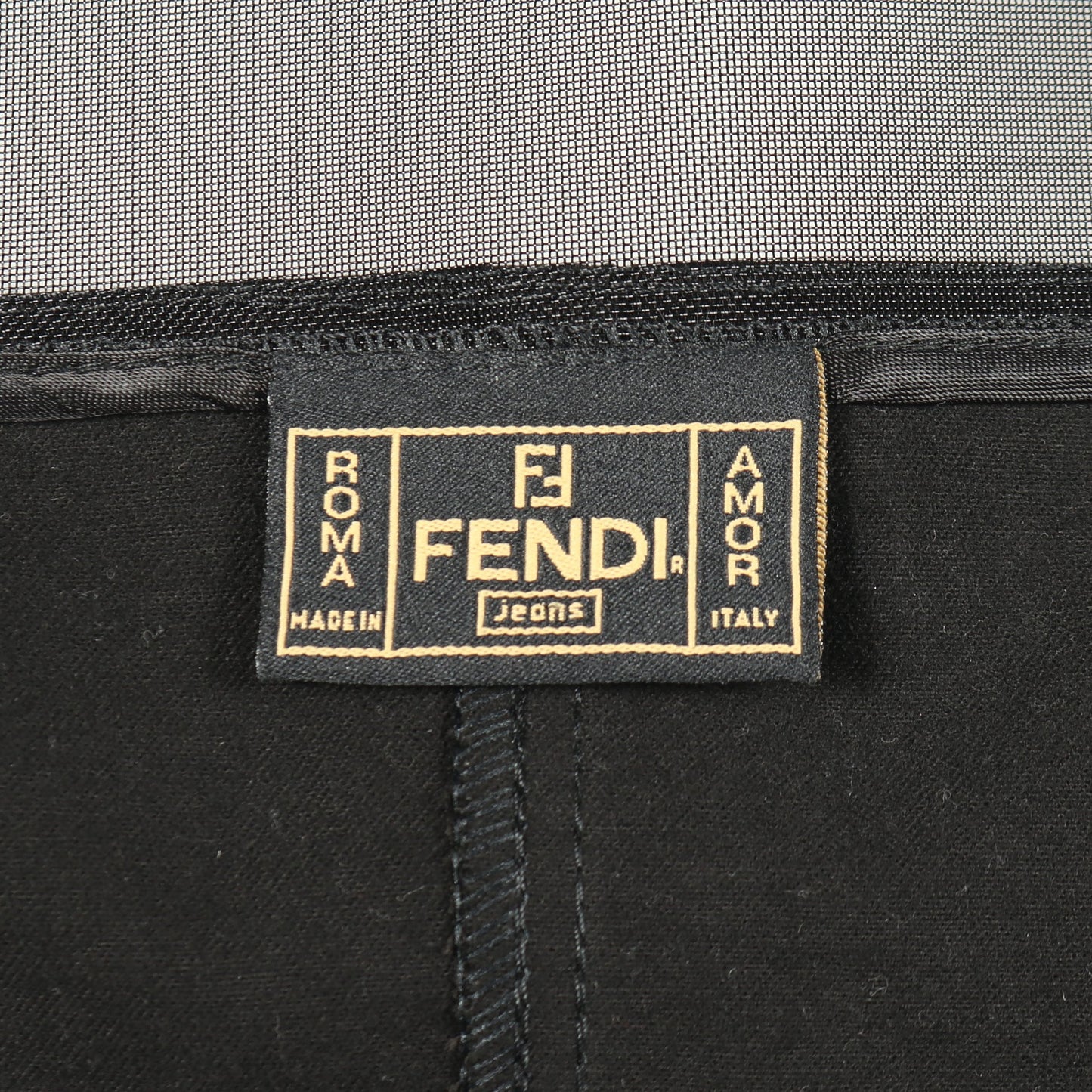 ジップアップ ワンピース コットン ブラック メッシュ フェンディ ワンピース FENDI