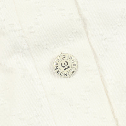 ココマーク 32 RUE CAMBON ボタン デニム ワンピース ノースリーブ コットン ホワイト シャネル ワンピース CHANEL