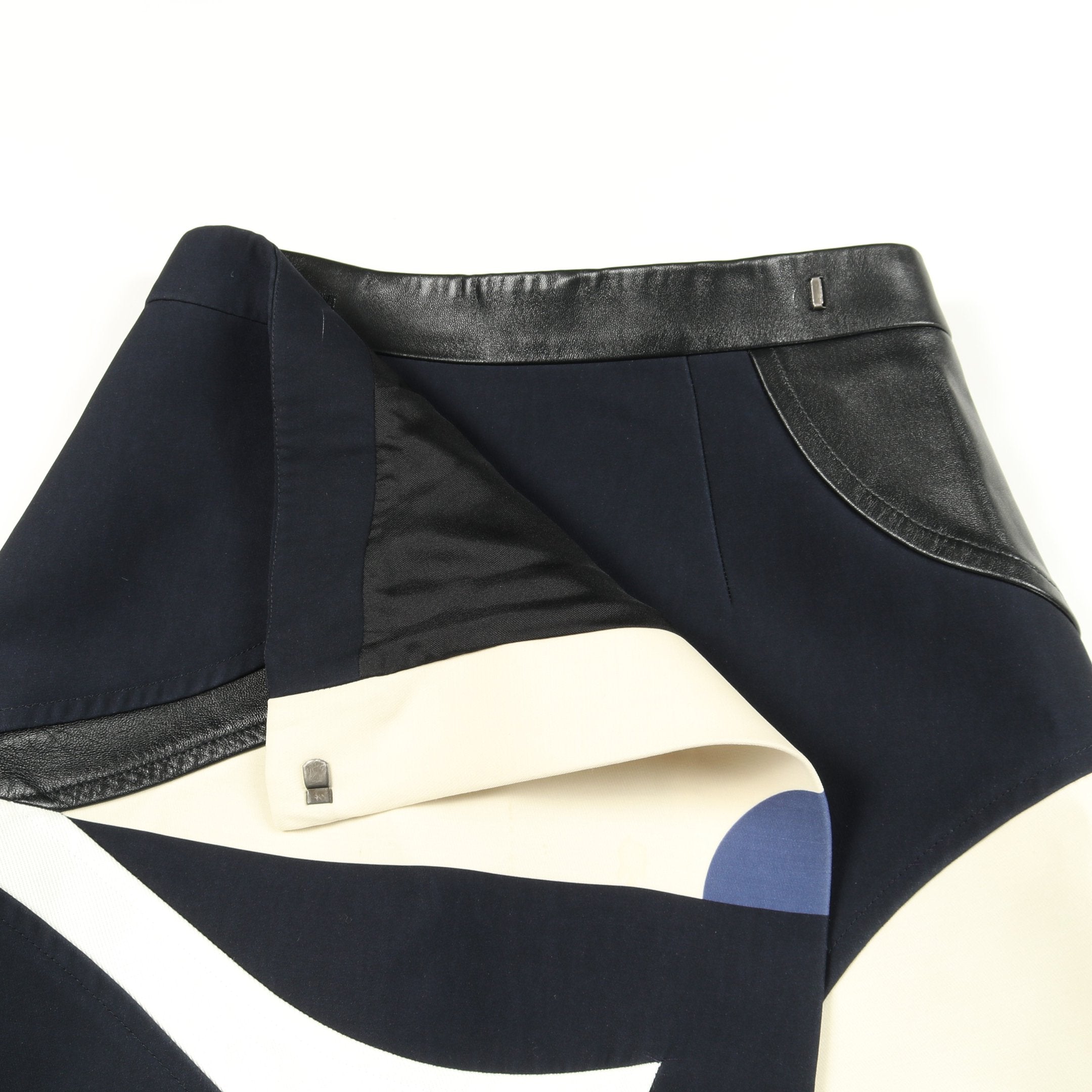 モノグラムフラワー ラップスカート ウール コットン シルク レザー