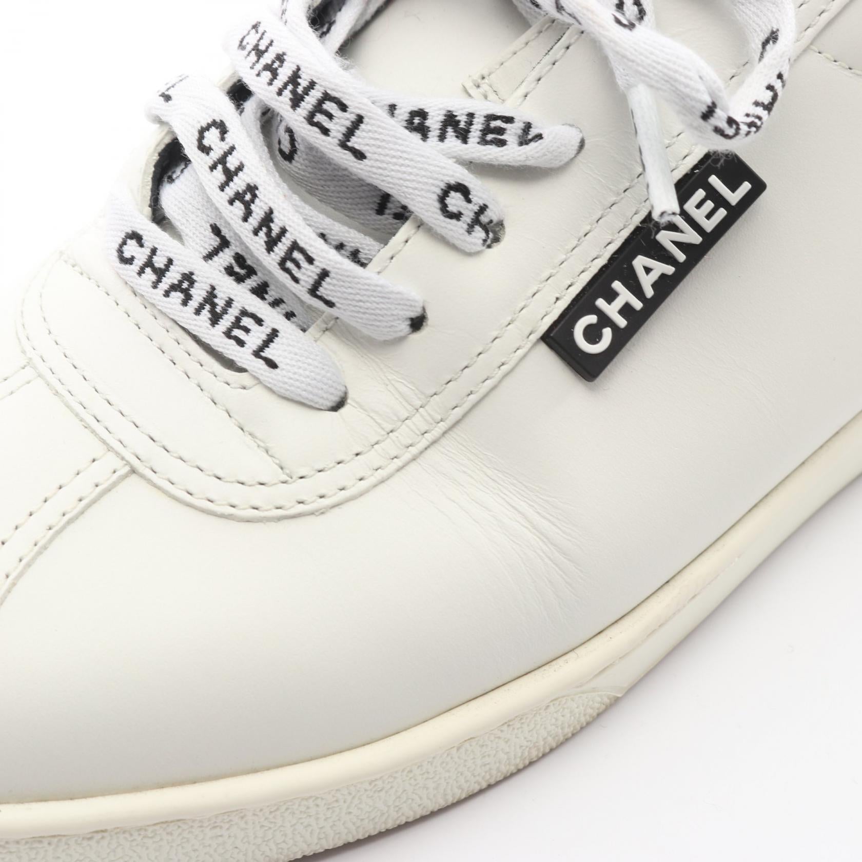 ココマーク スニーカー レザー ホワイト ブラック シャネル – RECLO