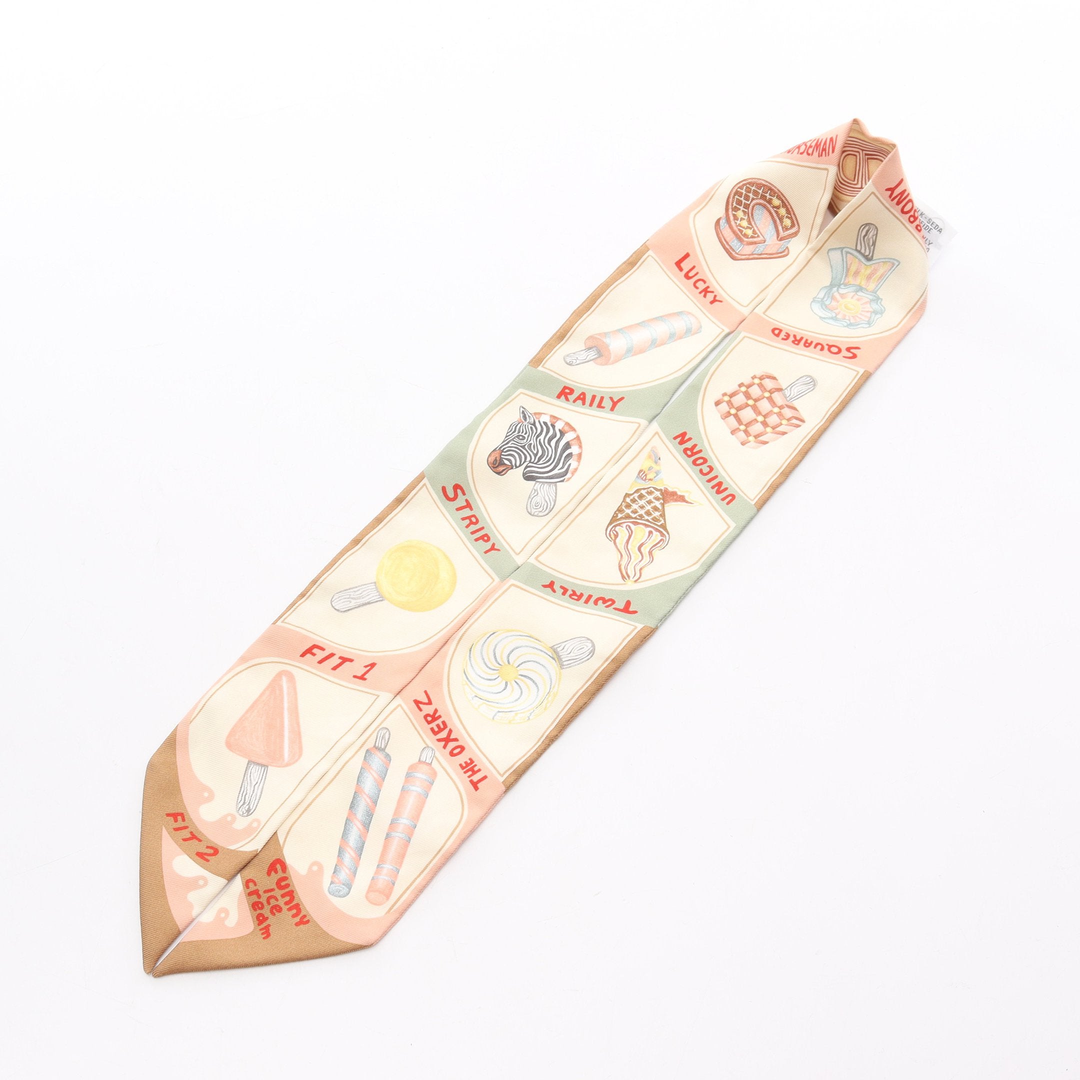 HERMES 鍵とリボンのスカーフ 約85cm x 85cm ツイリー HERMES PARADE リボン スカーフ シルク ライトピンク マルチ