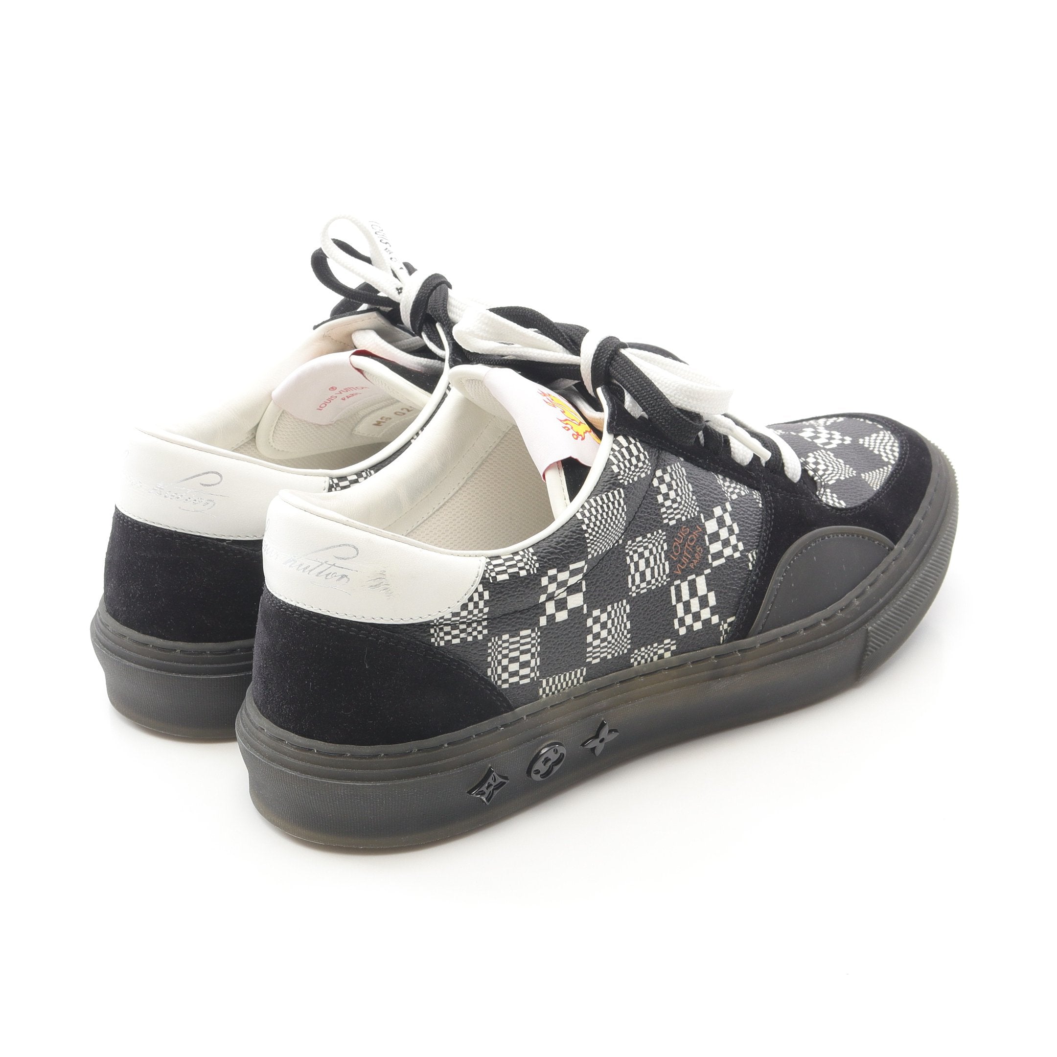 LVオリライン ダミエ スニーカー PVC スエード ブラック ホワイト ルイ