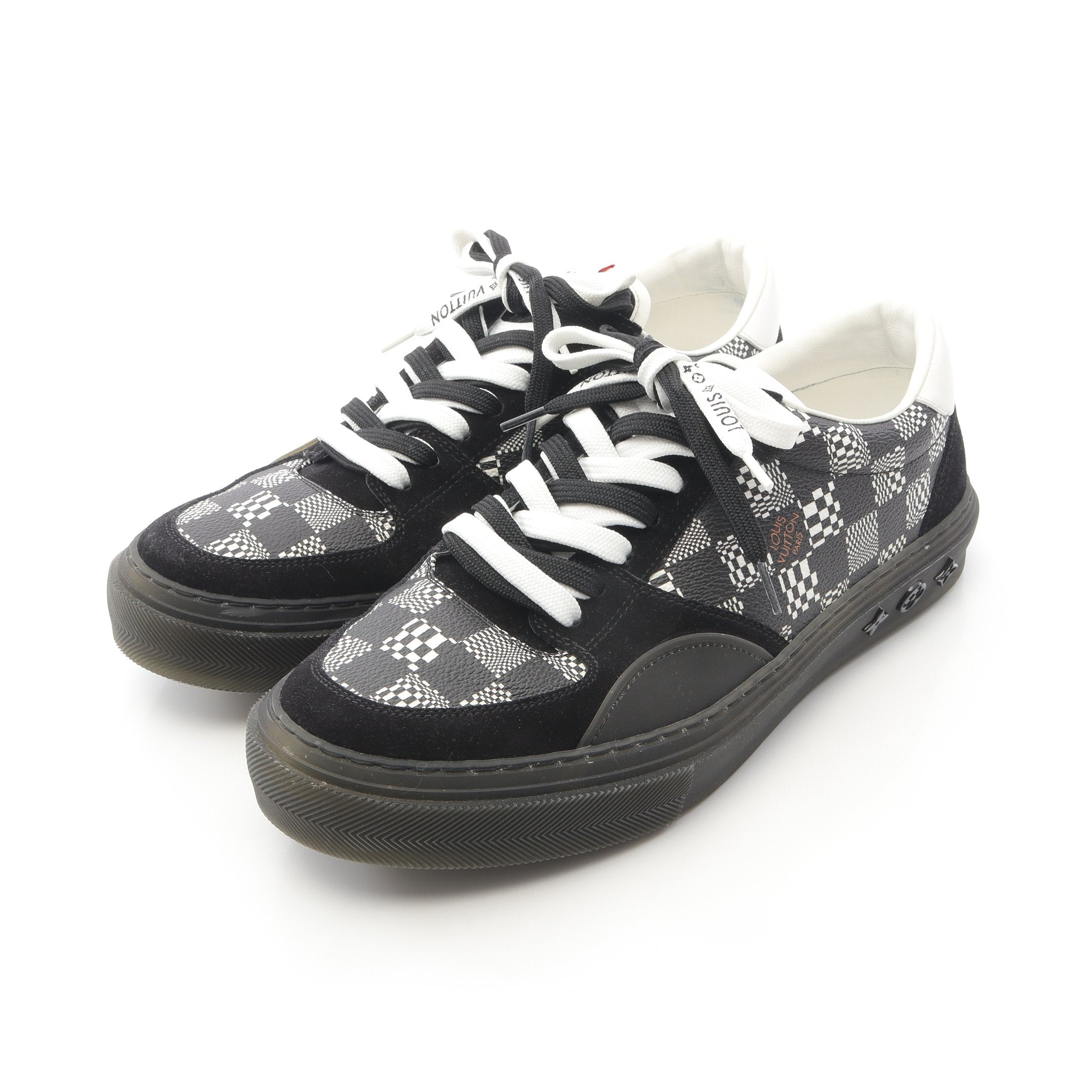 LVオリライン ダミエ スニーカー PVC スエード ブラック ホワイト ルイ