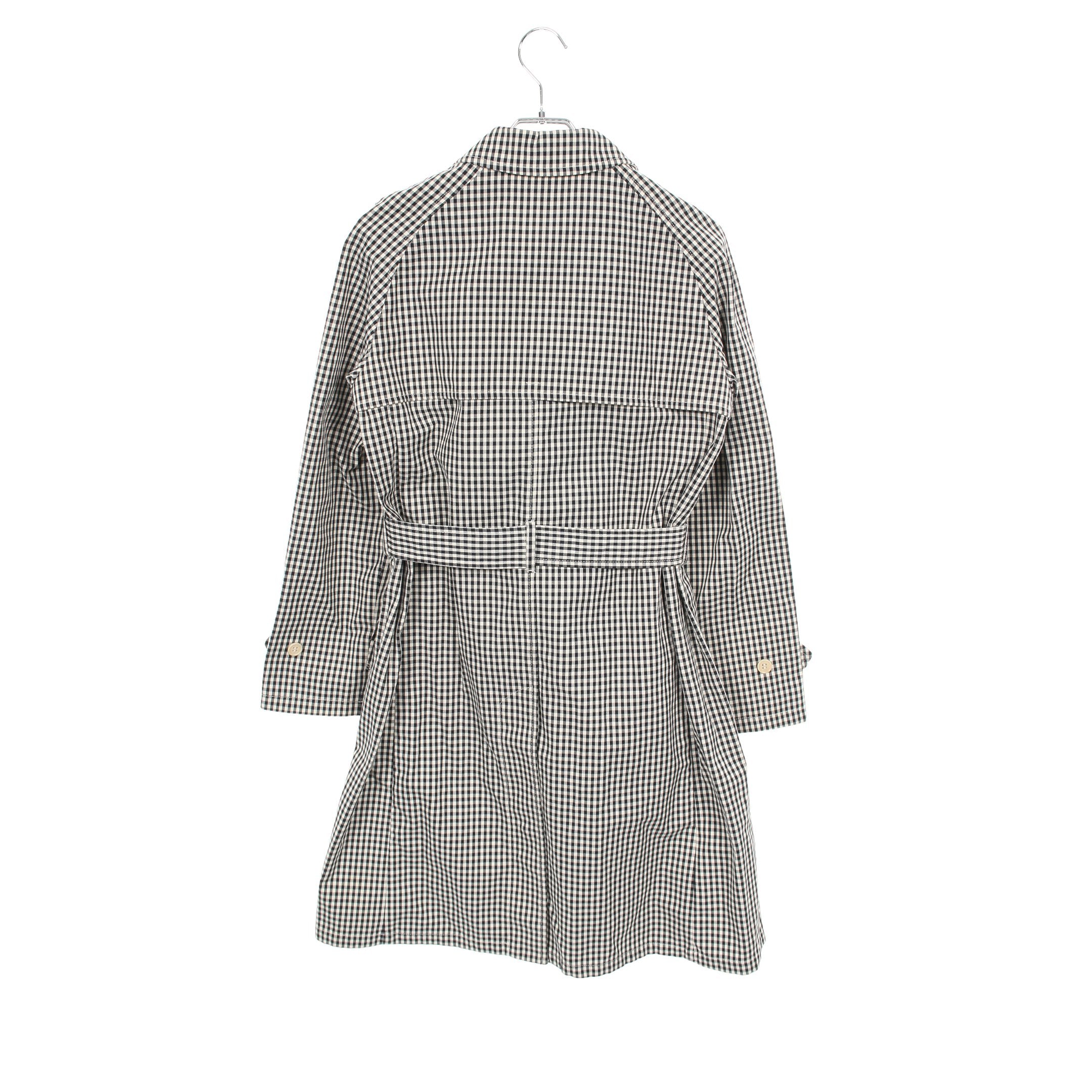 トレンチコート ギンガムチェック コットン ホワイト ブラック エス