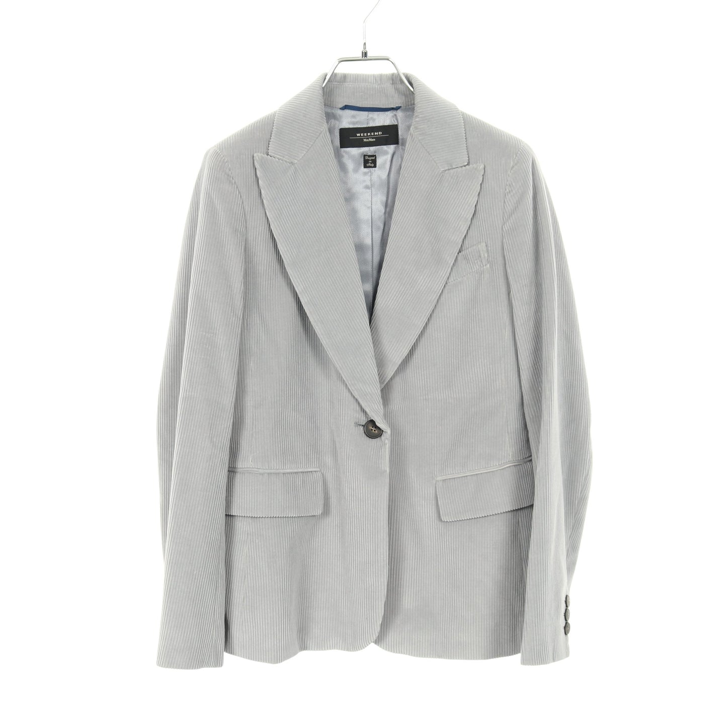 コーデュロイジャケット シングルブレスト テーラードジャケット コットン グレー マックスマーラウィークエンド アウター Max Mara Weekend