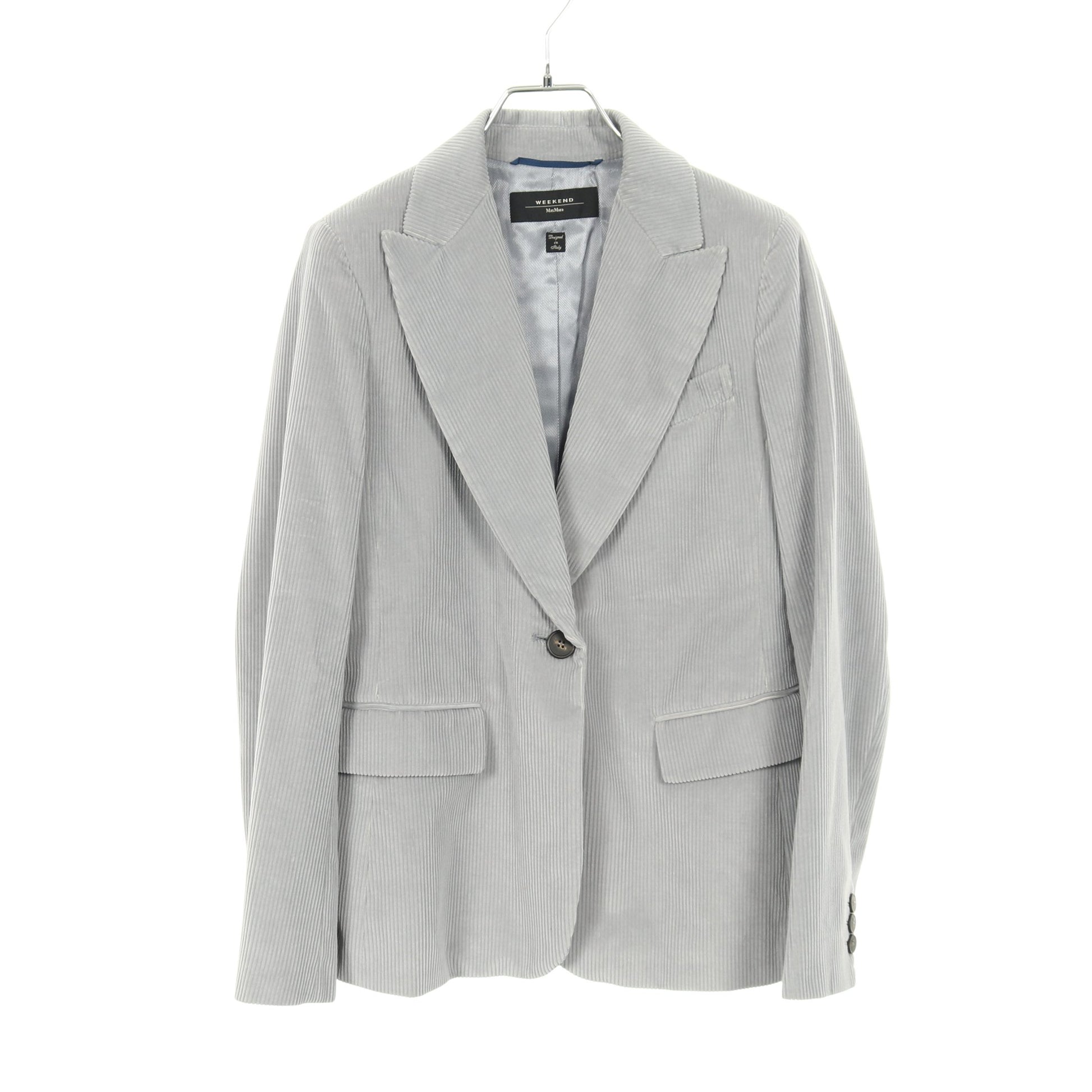 コーデュロイジャケット シングルブレスト テーラードジャケット コットン グレー マックスマーラウィークエンド アウター Max Mara Weekend