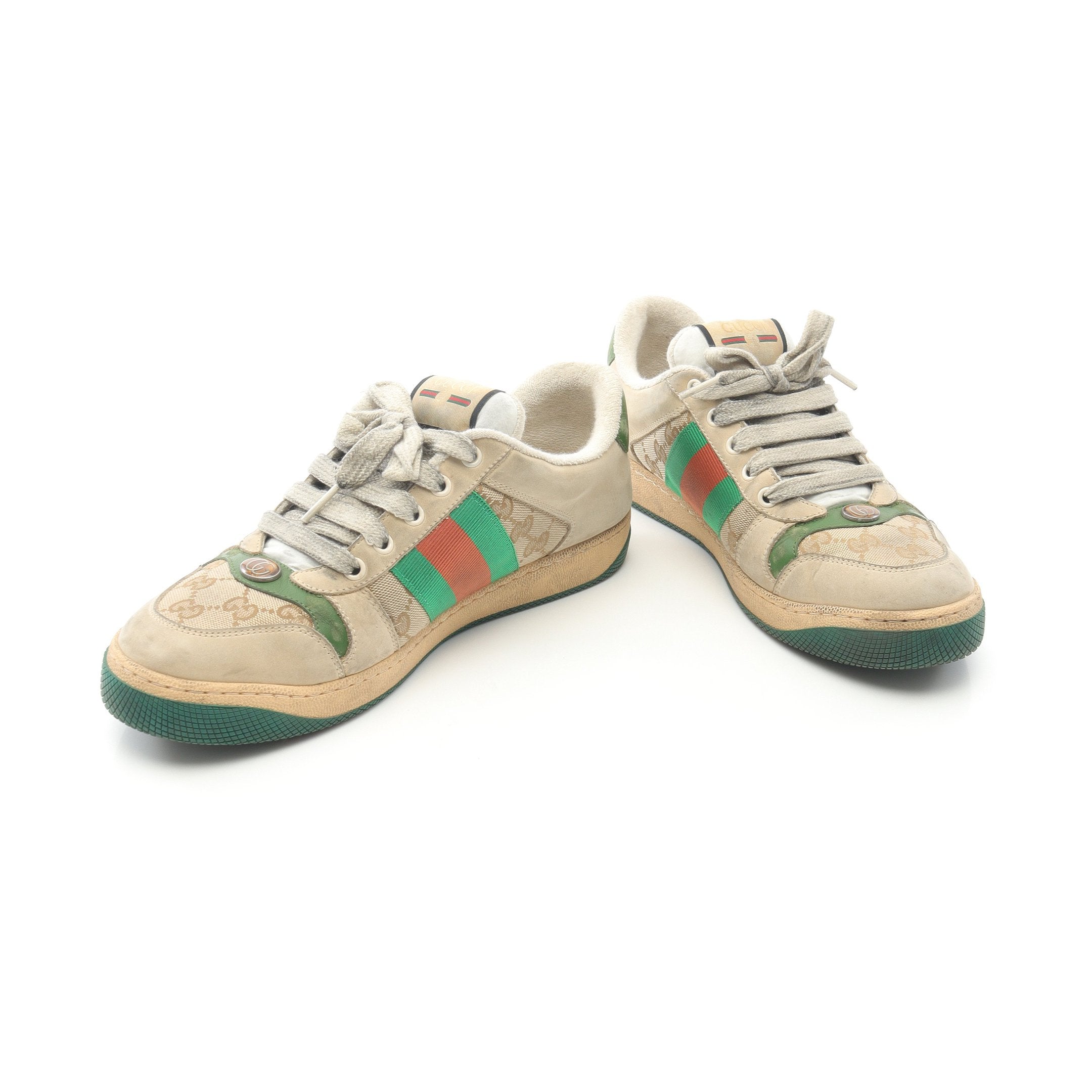 ✨美品✨グッチ　スクリーナー　GG キャンバススニーカー　8 2/1 スクリーナー GGキャンバス スニーカー キャンバス スエード ベージュ