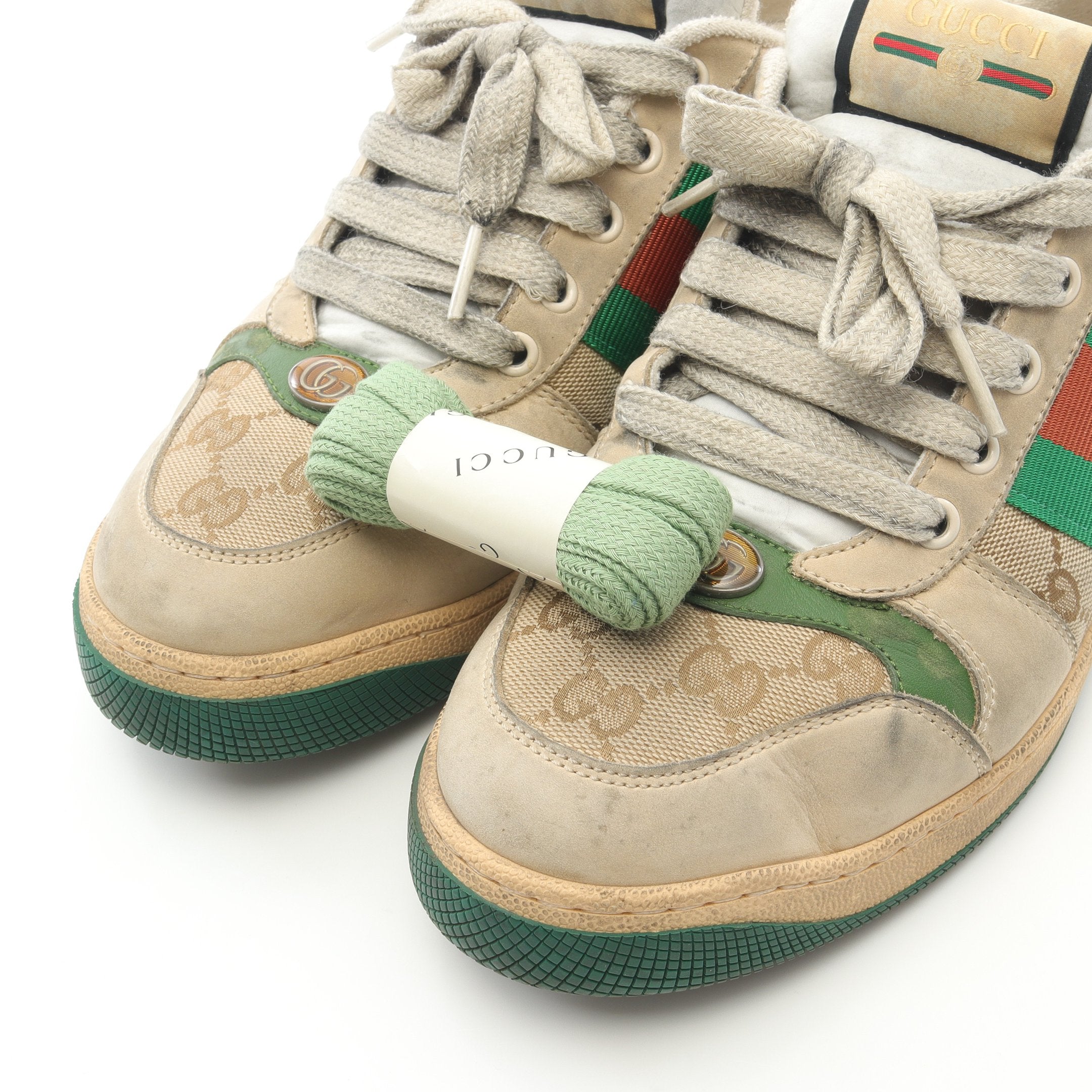 ✨美品✨グッチ　スクリーナー　GG キャンバススニーカー　8 2/1 スクリーナー GGキャンバス スニーカー キャンバス スエード ベージュ