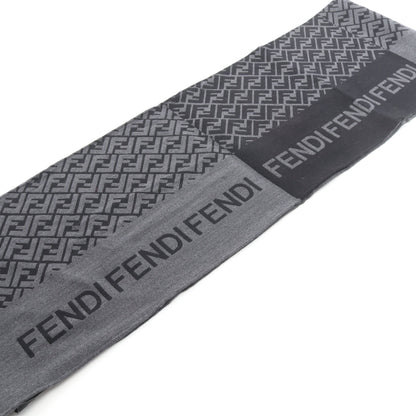 FF柄 マフラー ウール シルク グレー ブラック フェンディ 財布・小物 FENDI