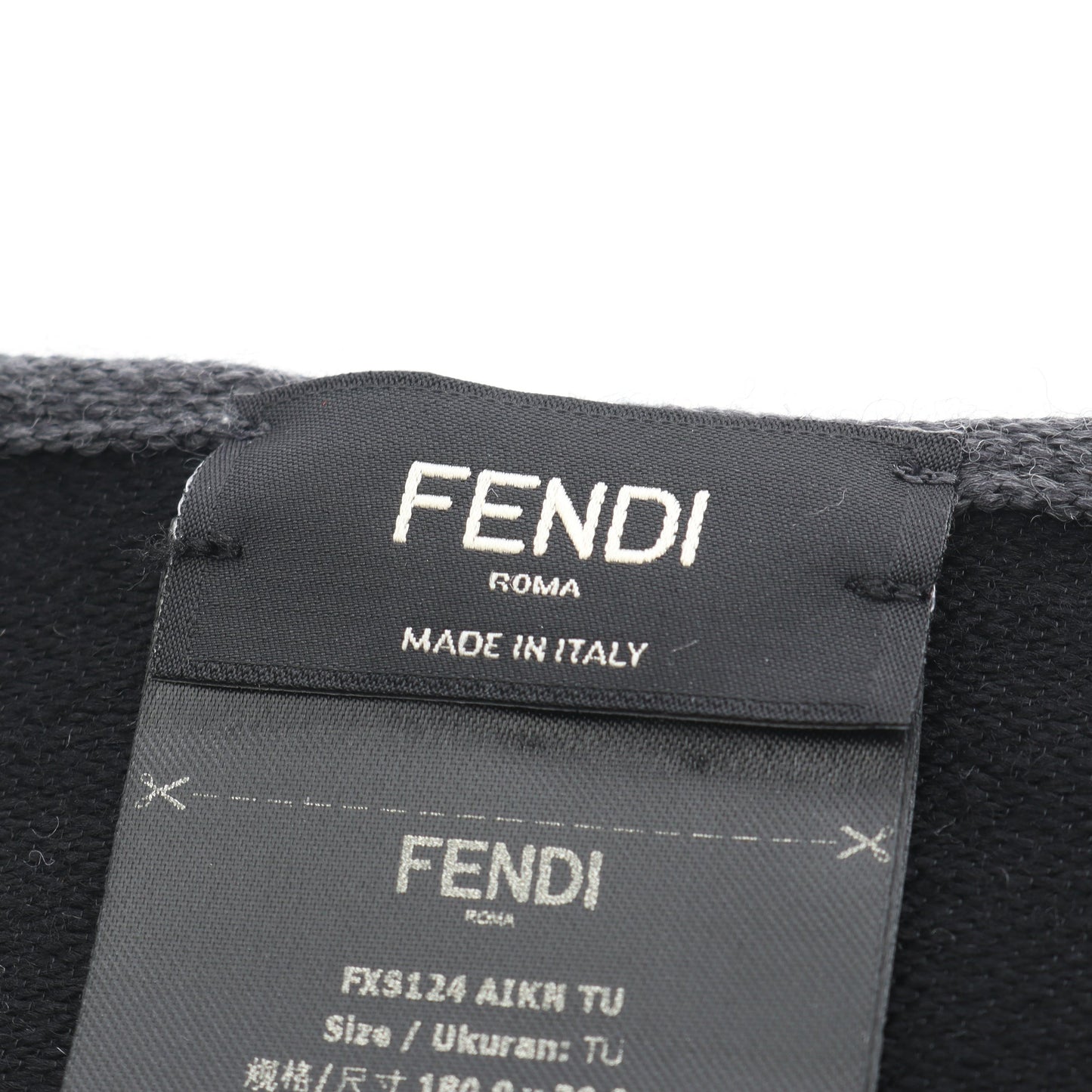 FF柄 マフラー ウール シルク グレー ブラック フェンディ 財布・小物 FENDI