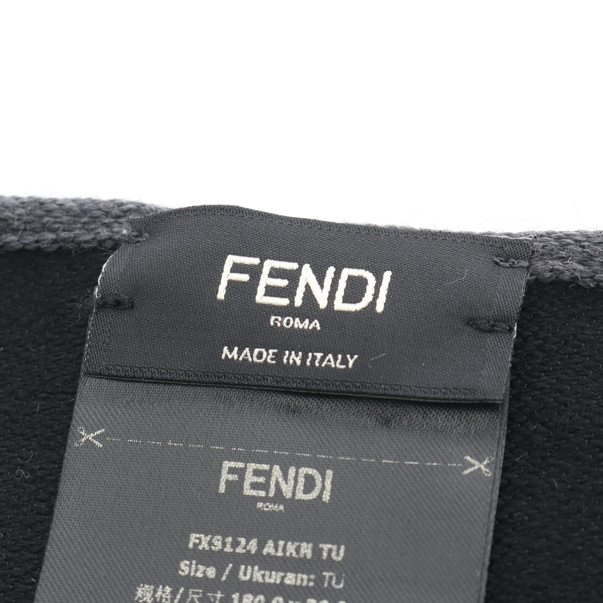 FF柄 マフラー ウール シルク グレー ブラック フェンディ 財布・小物 FENDI