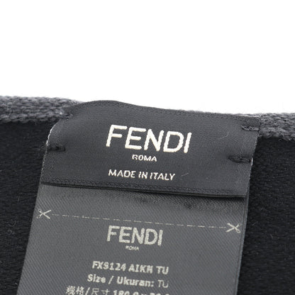 FF柄 マフラー ウール シルク グレー ブラック フェンディ 財布・小物 FENDI