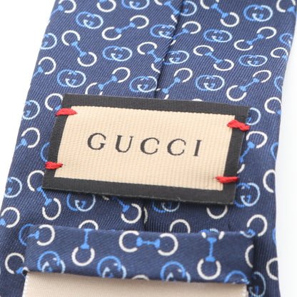 インターロッキングG ネクタイ 総柄 シルク ネイビー ブルー グッチ 財布・小物 GUCCI