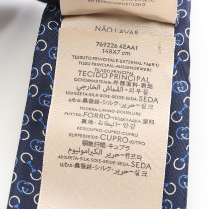 インターロッキングG ネクタイ 総柄 シルク ネイビー ブルー グッチ 財布・小物 GUCCI