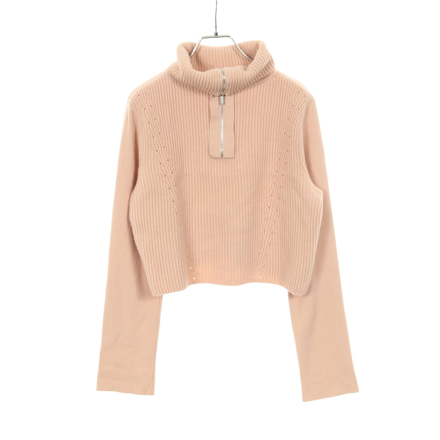 ニット ハーフジップ ウール シルク カシミヤ ピンク 袖切替 フォクシー トップス FOXEY