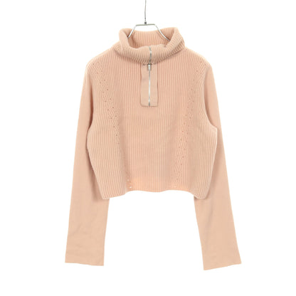 ニット ハーフジップ ウール シルク カシミヤ ピンク 袖切替 フォクシー トップス FOXEY