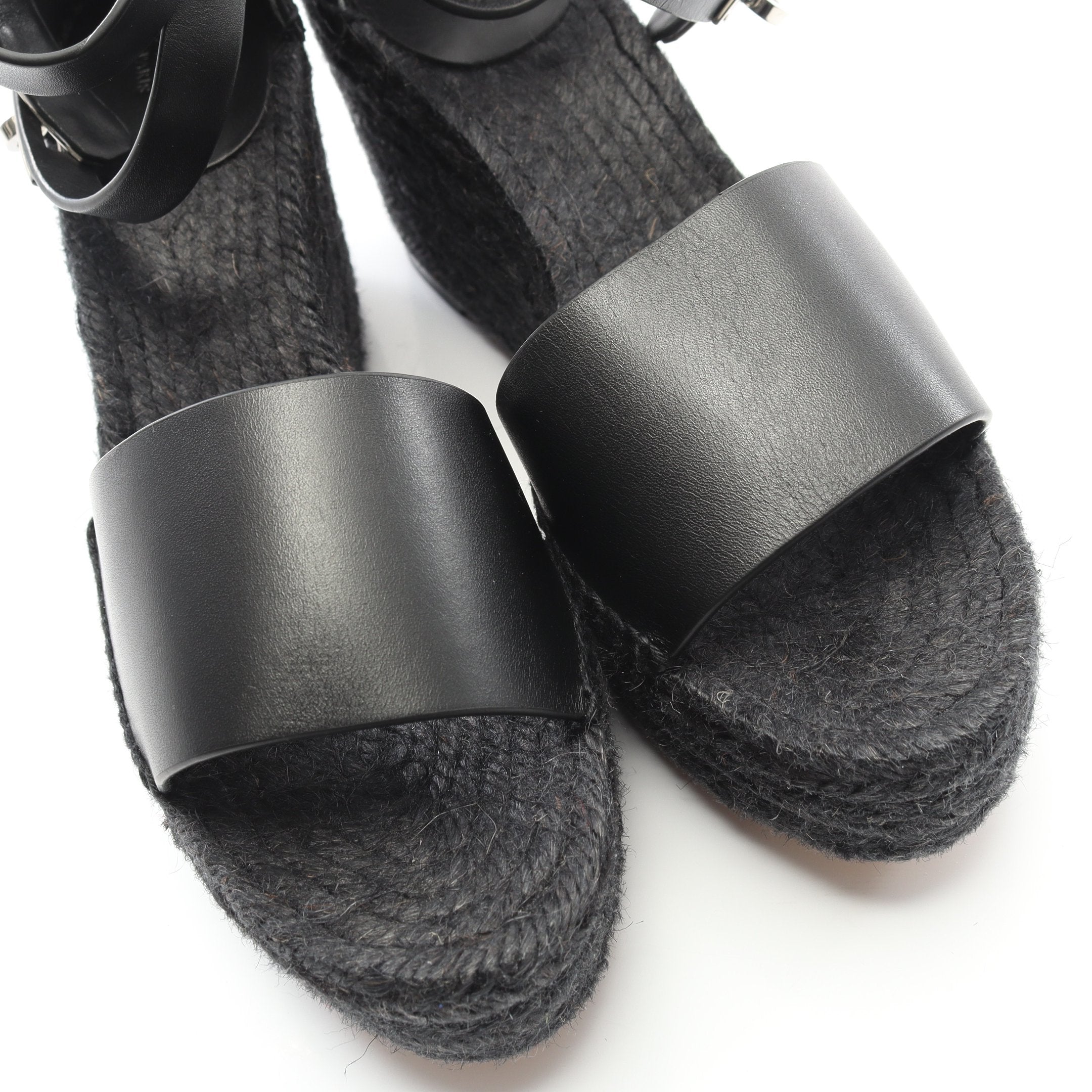 ティポリ エスパドリーユ サンダル レザー ジュート ブラック エルメス