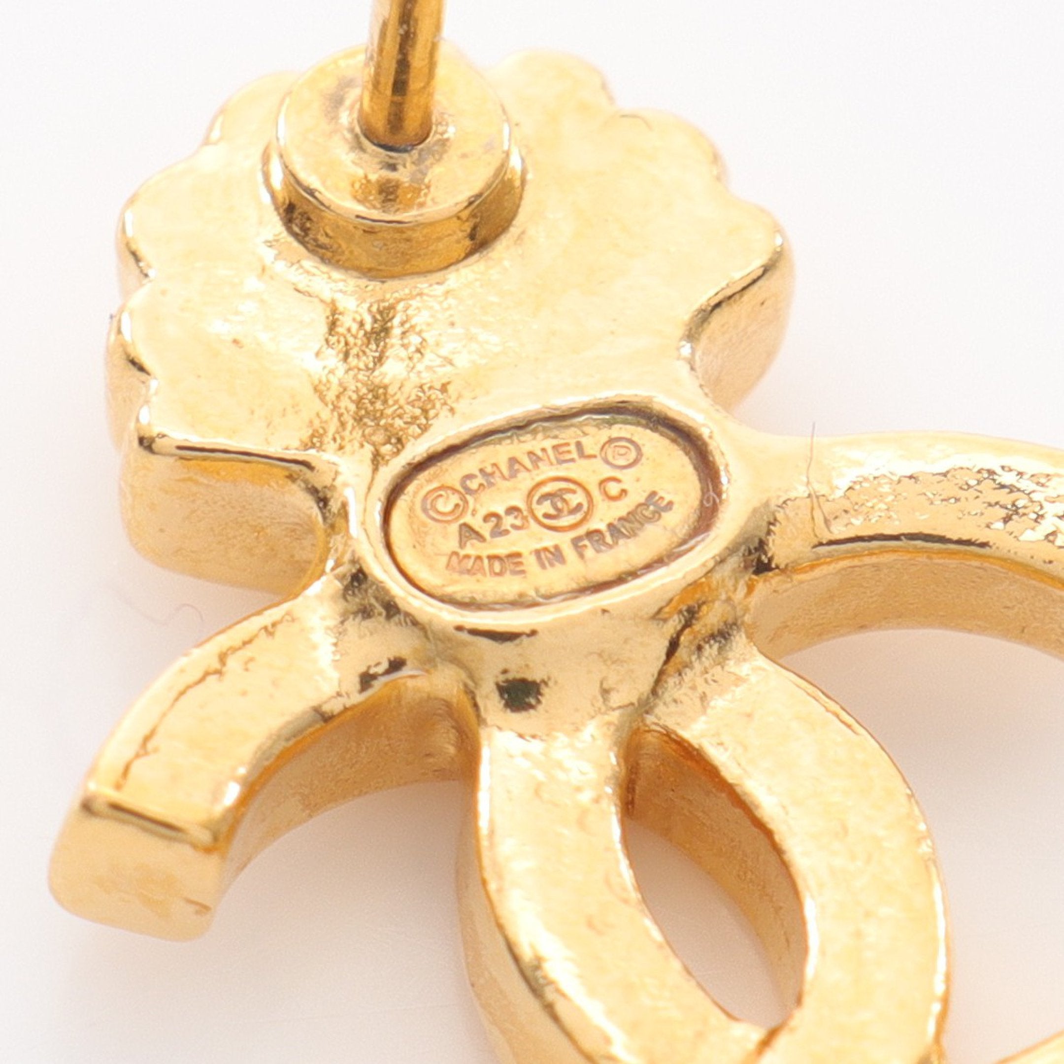 ココマーク シェル ピアス GP ラインストーン ゴールド クリア A23C