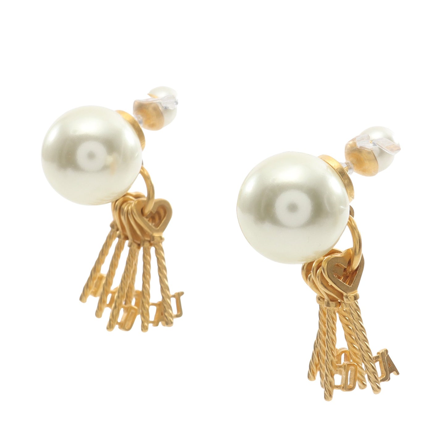 J'ADIOR トライバル ピアス 鍵 フェイクパール GP オフホワイト ゴールド ディオール アクセサリー DIOR