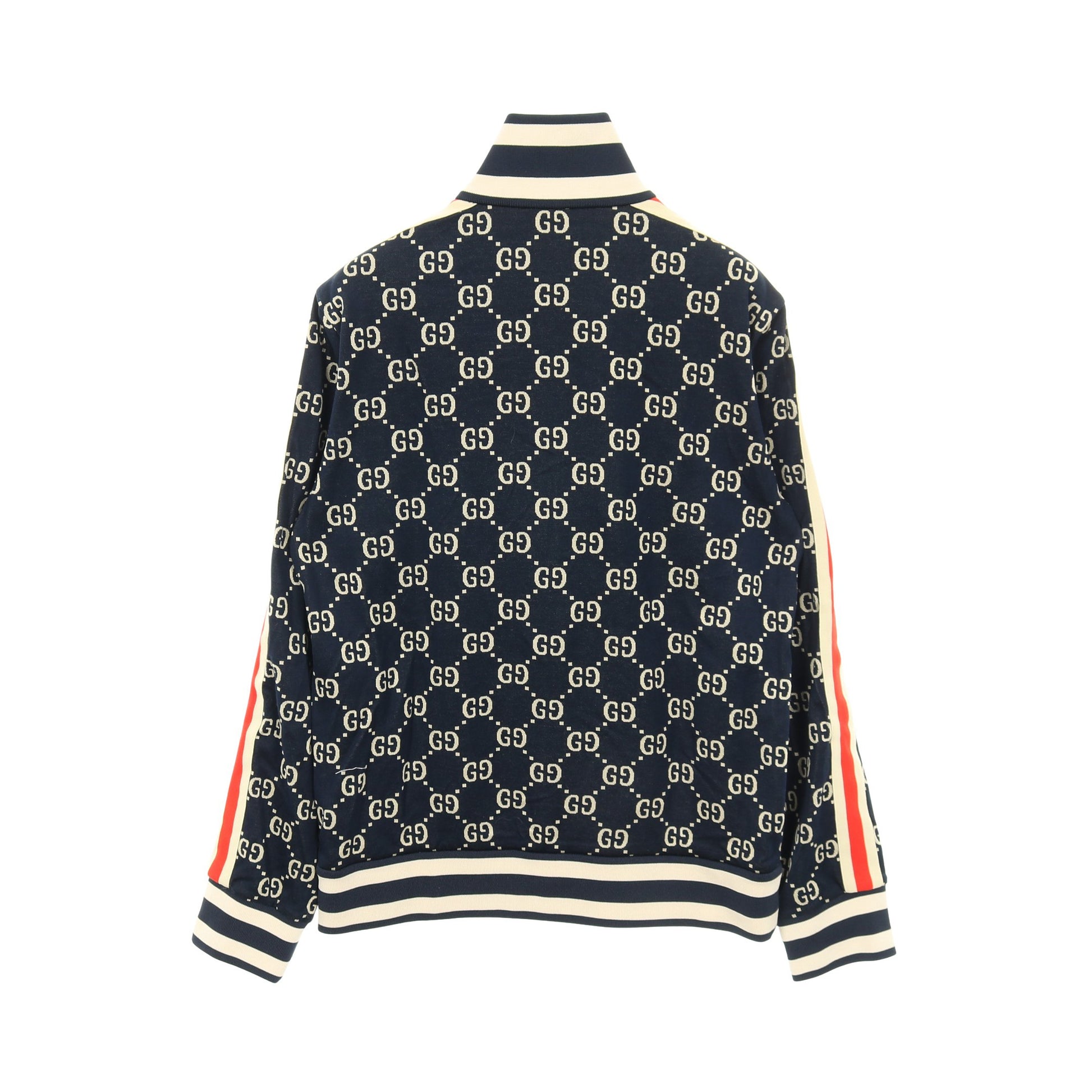 GGジャガード トラックジャケット ネイビー アイボリー レッド グッチ アウター GUCCI
