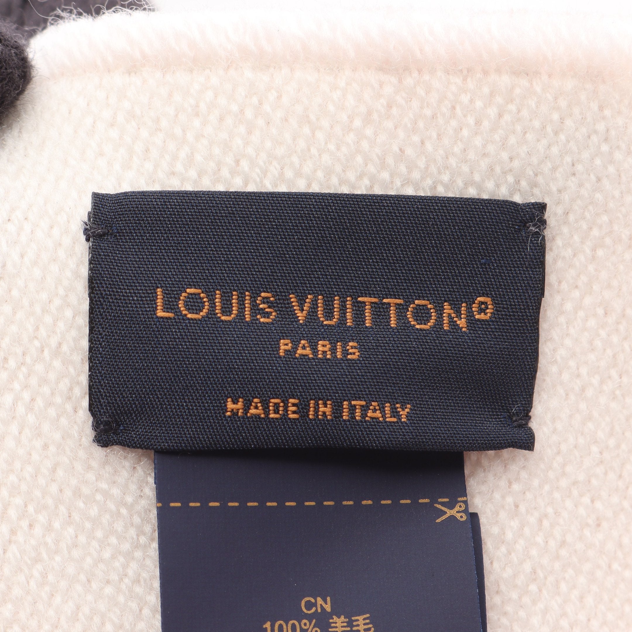 【正規品】ルイヴィトン　マフラー　ベージュローズ LV エセンシャル ベージュ ローズ マフラー ウール ピンクベージュ