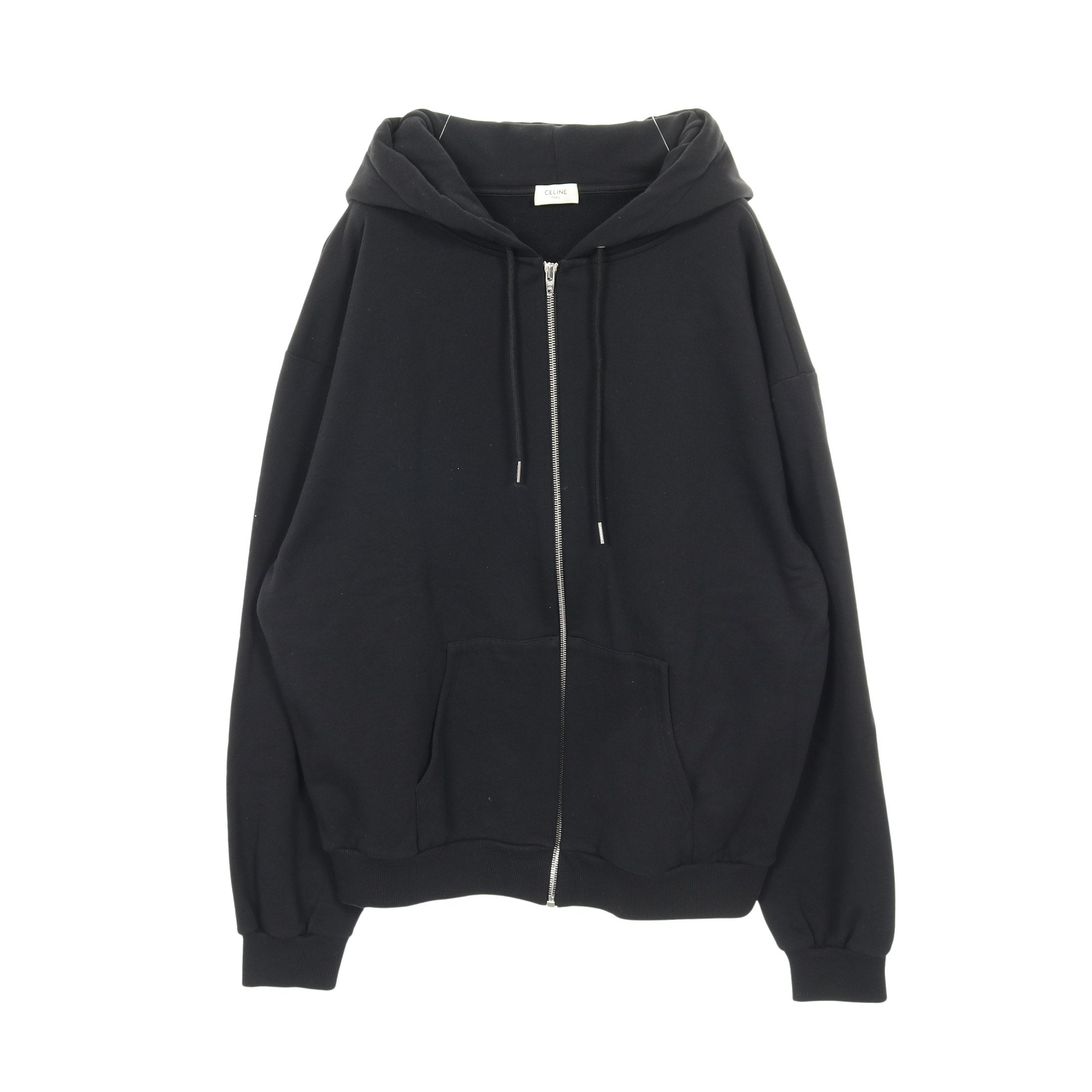 ジップアップパーカー フードロゴ コットン ブラック セリーヌ – RECLO