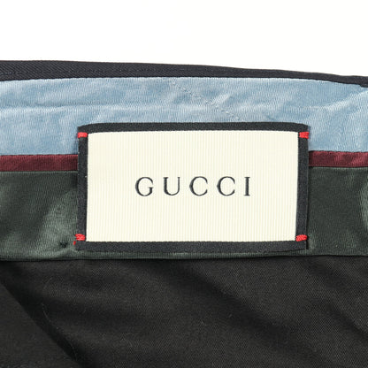 エンブロイダリー スラックス トラウザーズ 総柄 ウール ネイビー グッチ ボトムス GUCCI