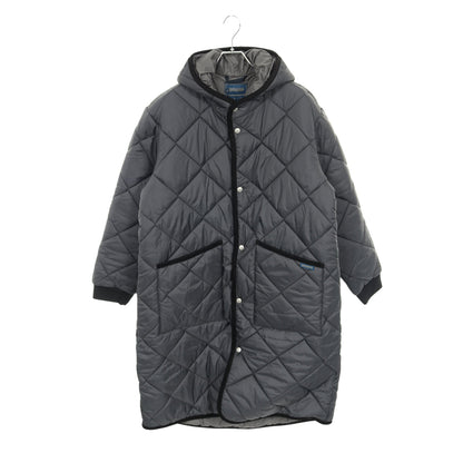 BIG QUILT LONGLINE BRUNDON キルティングコート グレー 中綿 フード付き ラベンハム アウター LAVENHAM