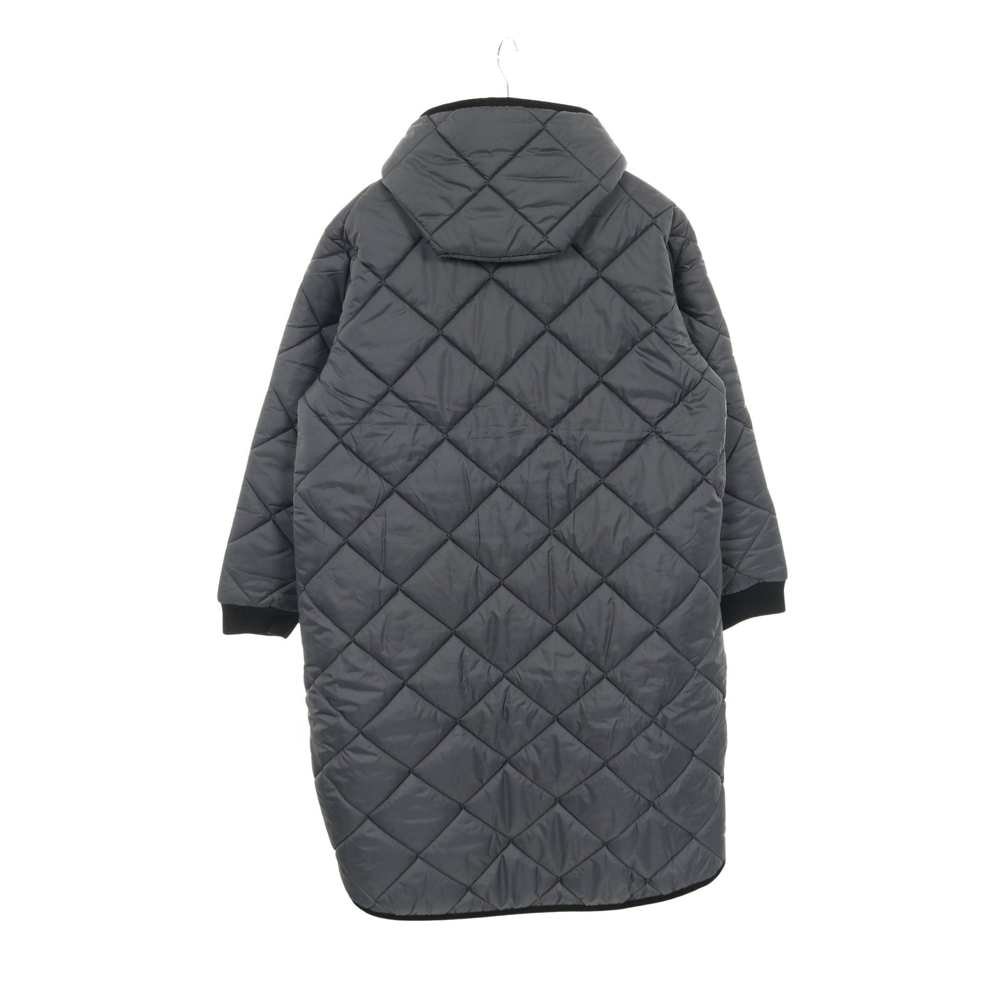 BIG QUILT LONGLINE BRUNDON キルティングコート グレー 中綿 フード付き ラベンハム アウター LAVENHAM