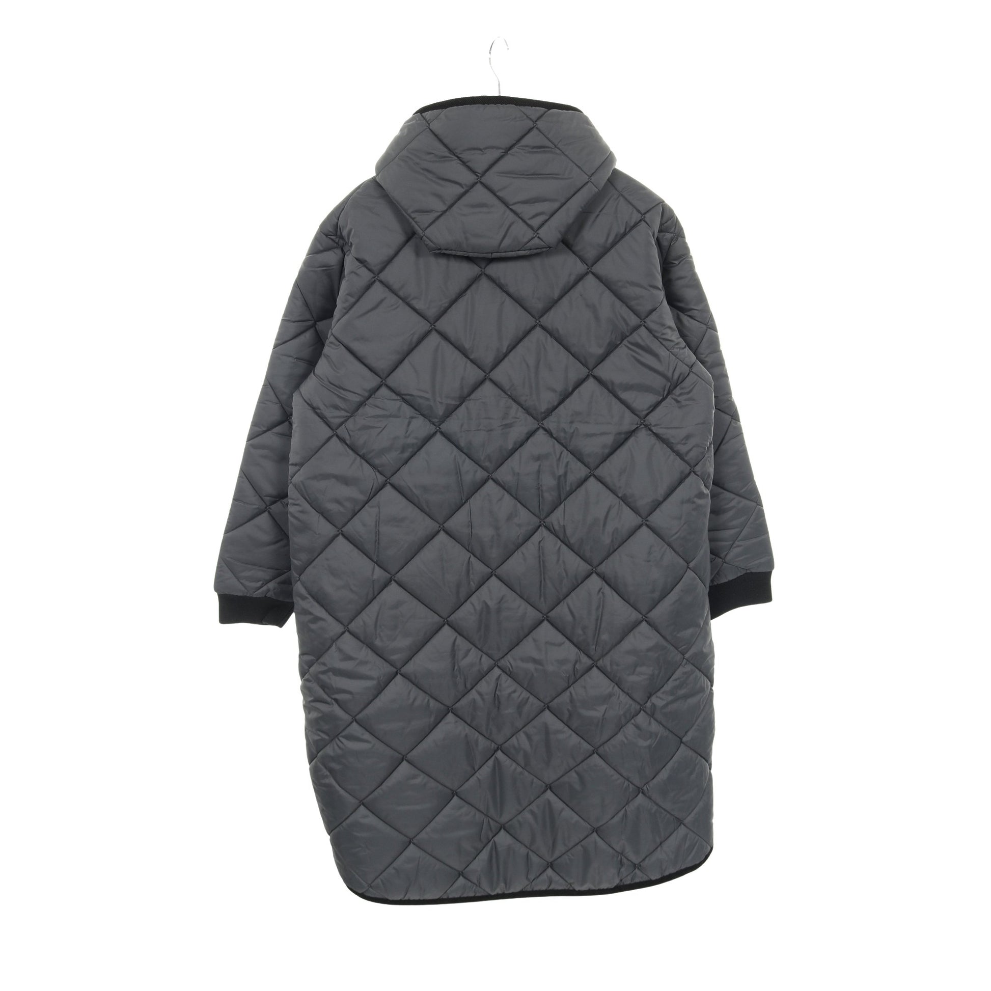 BIG QUILT LONGLINE BRUNDON キルティングコート グレー 中綿 フード付き ラベンハム アウター LAVENHAM