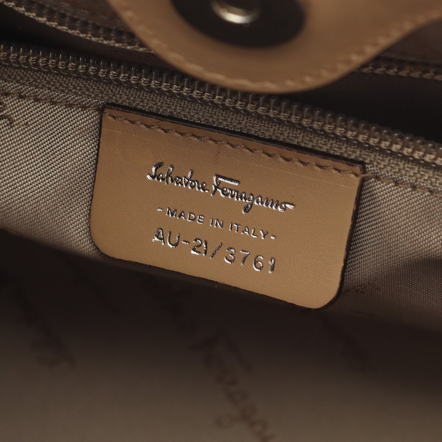 ガンチーニ ハンドバッグ レザー ベージュ クロコ型押し サルヴァトーレフェラガモ バッグ Salvatore Ferragamo