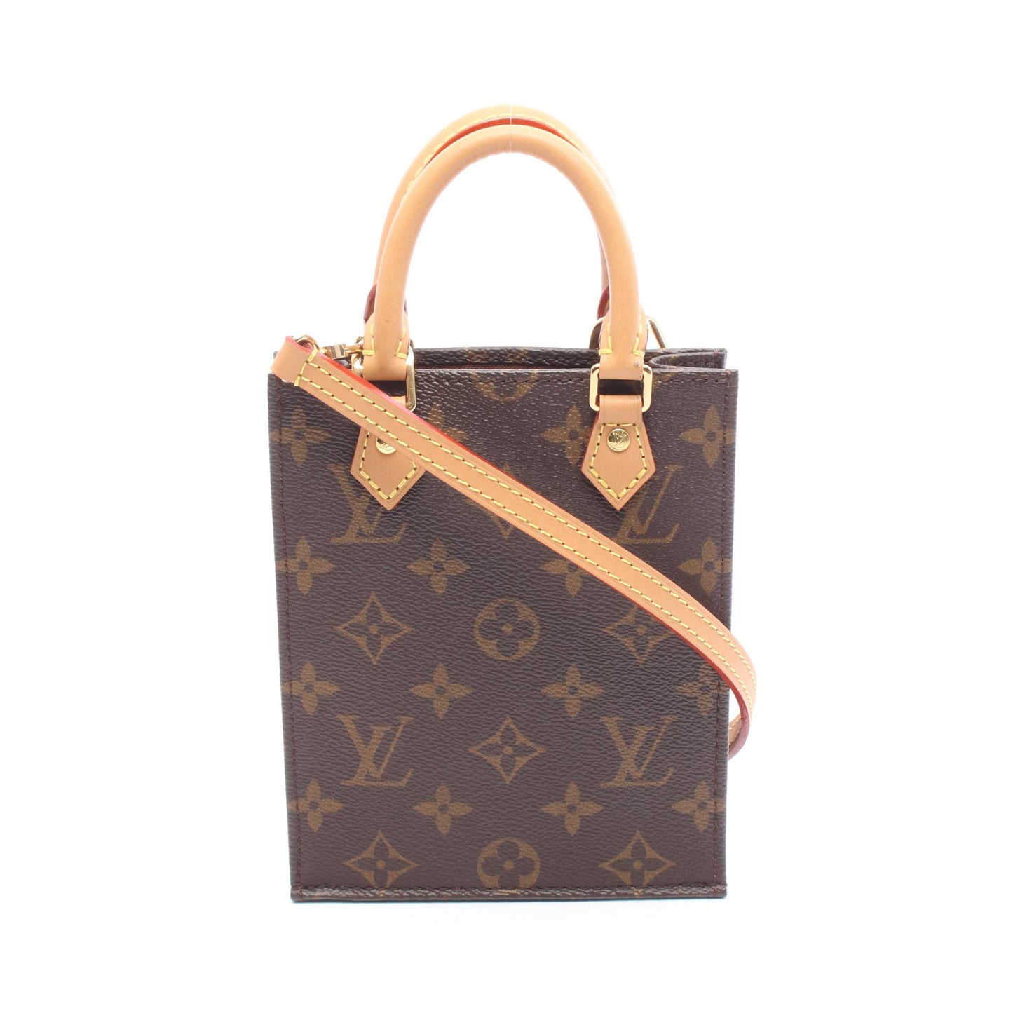 プティット サックプラ モノグラム ハンドバッグ PVC レザー ブラウン 2WAY ルイヴィトン バッグ LOUIS VUITTON