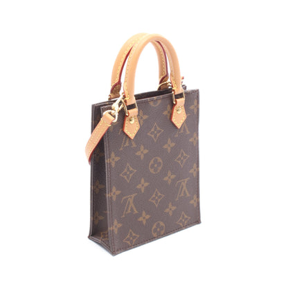 プティット サックプラ モノグラム ハンドバッグ PVC レザー ブラウン 2WAY ルイヴィトン バッグ LOUIS VUITTON