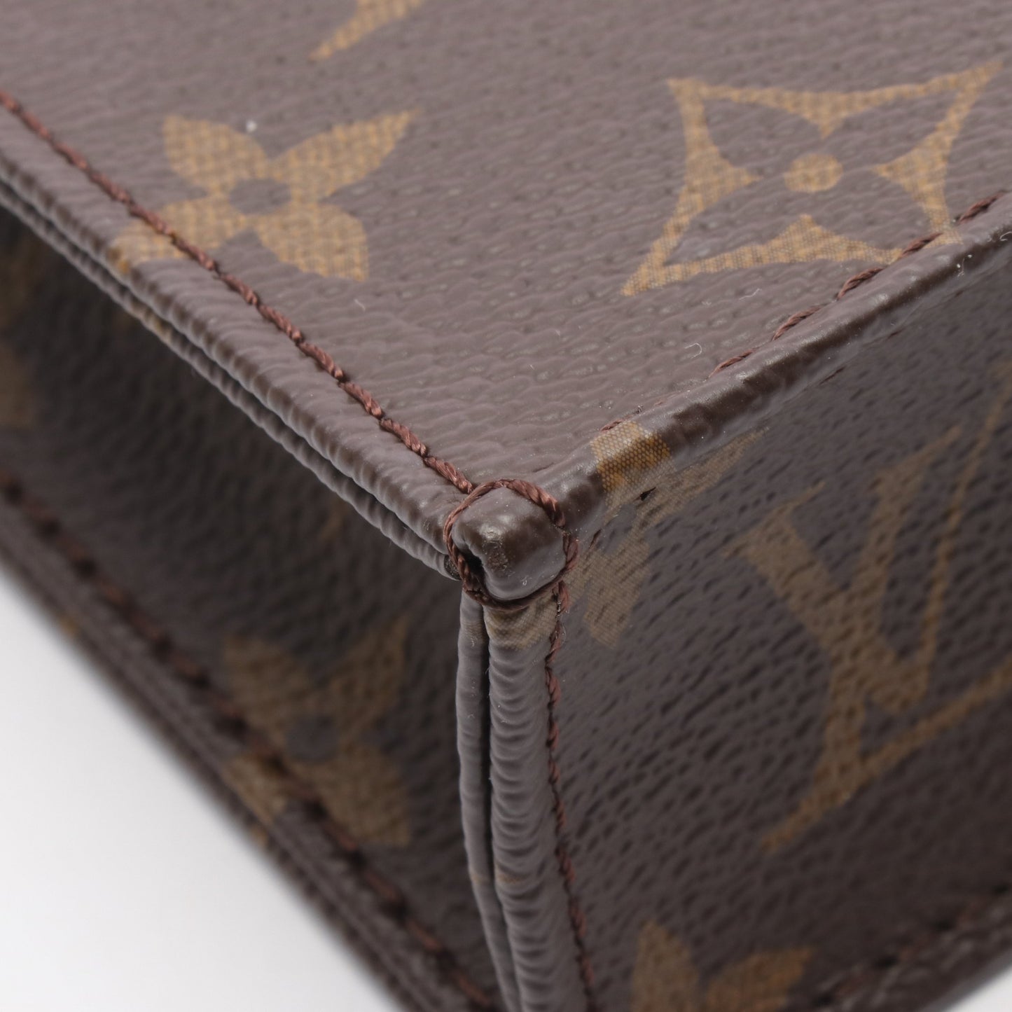 プティット サックプラ モノグラム ハンドバッグ PVC レザー ブラウン 2WAY ルイヴィトン バッグ LOUIS VUITTON