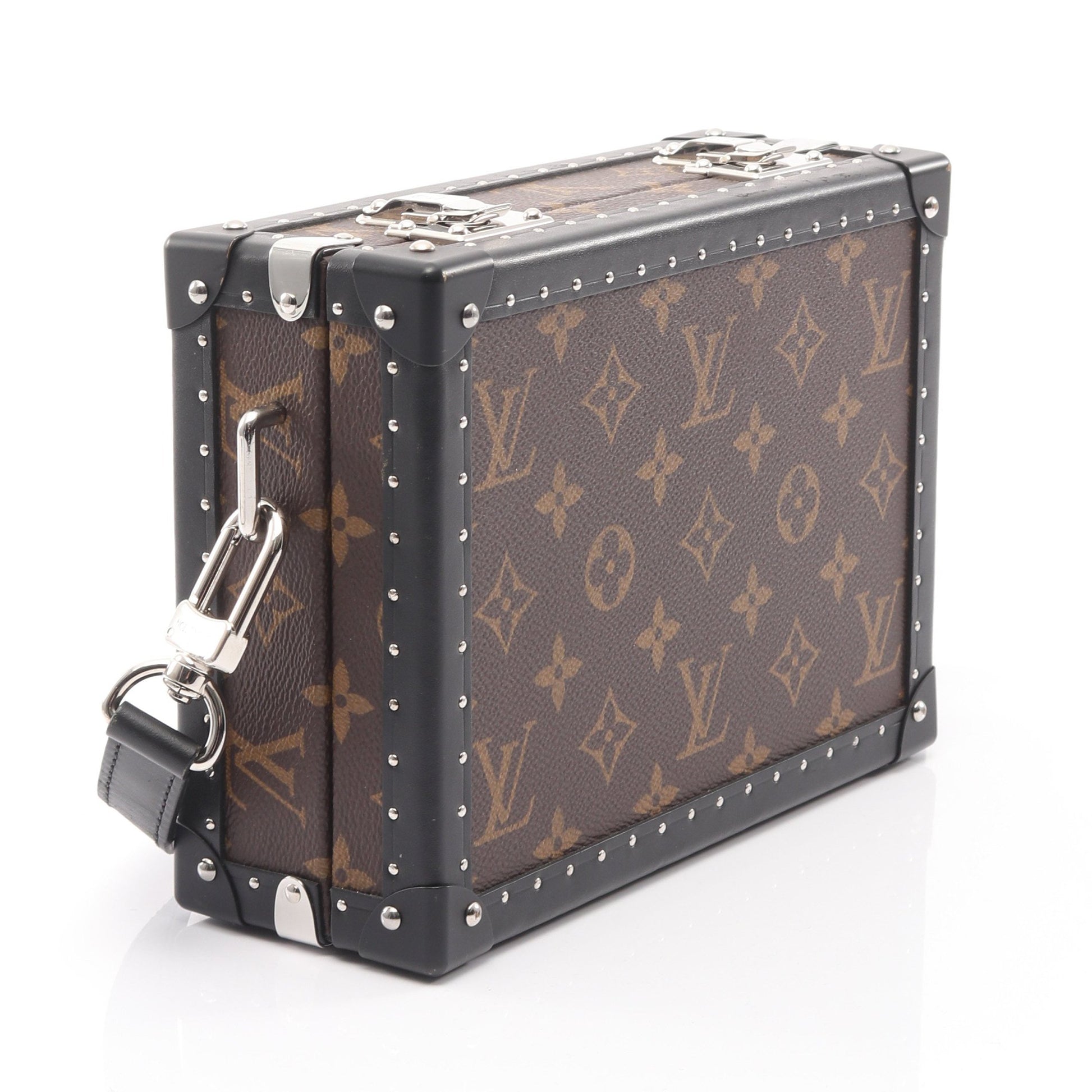 クラッチ ボックス モノグラムマカサー ショルダーバッグ PVC レザー ブラウン ブラック 2WAY ルイヴィトン バッグ LOUIS VUITTON