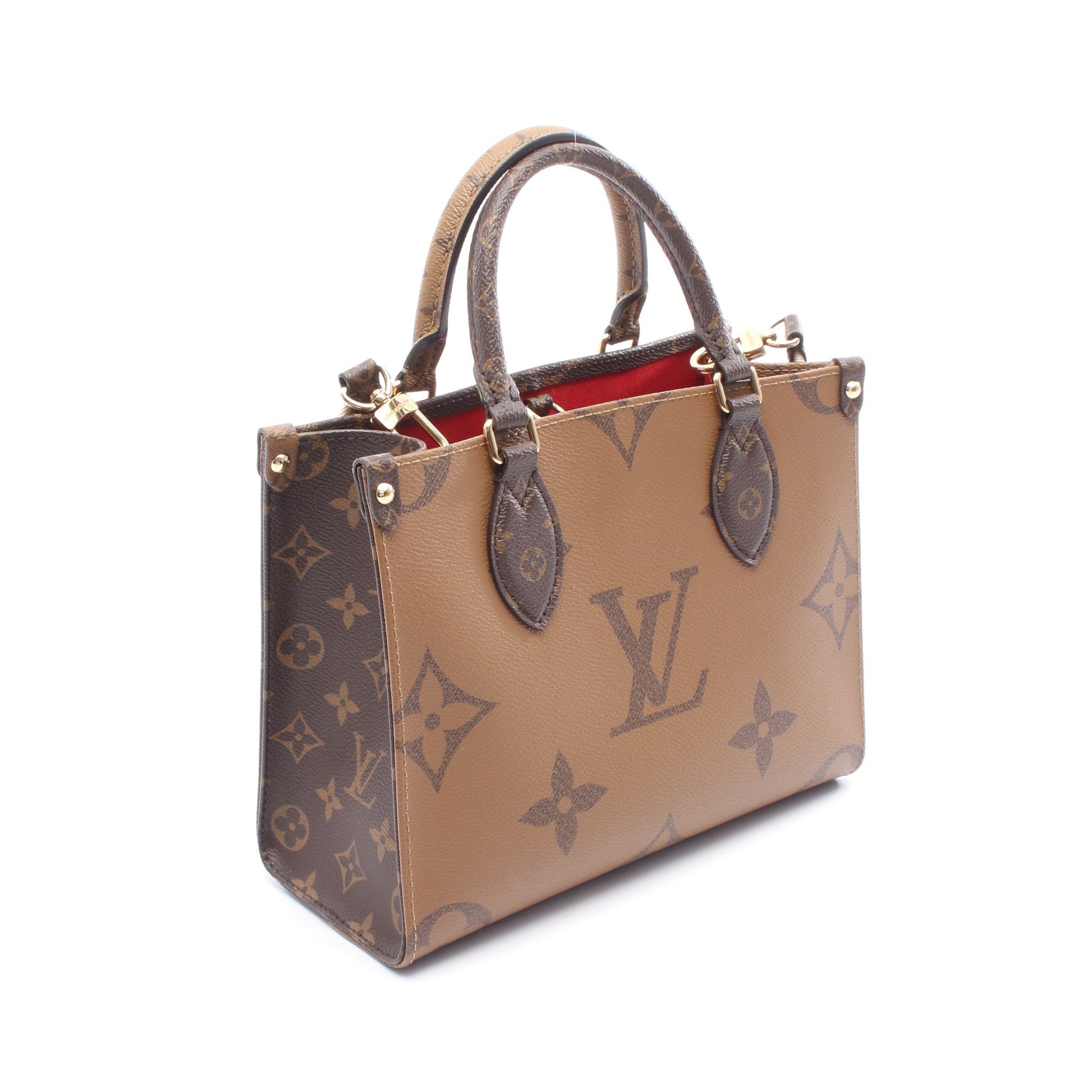 オンザゴーPM モノグラムジャイアント リバース ハンドバッグ PVC ブラウン ベージュ 2WAY ルイヴィトン バッグ LOUIS VUITTON