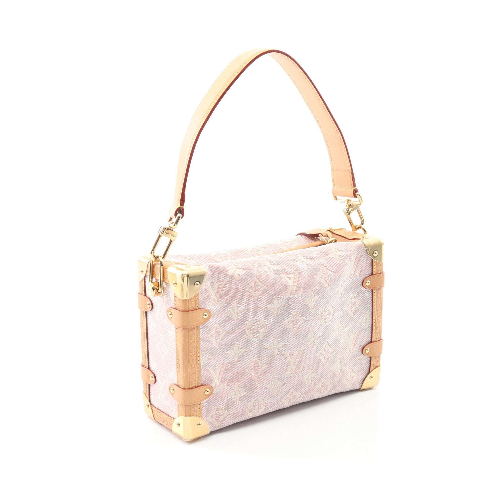 サイドトランクMM ハンドバッグ コーティングキャンバス レザー ピンク ライトブラウン 2WAY ルイヴィトン バッグ LOUIS VUITTON