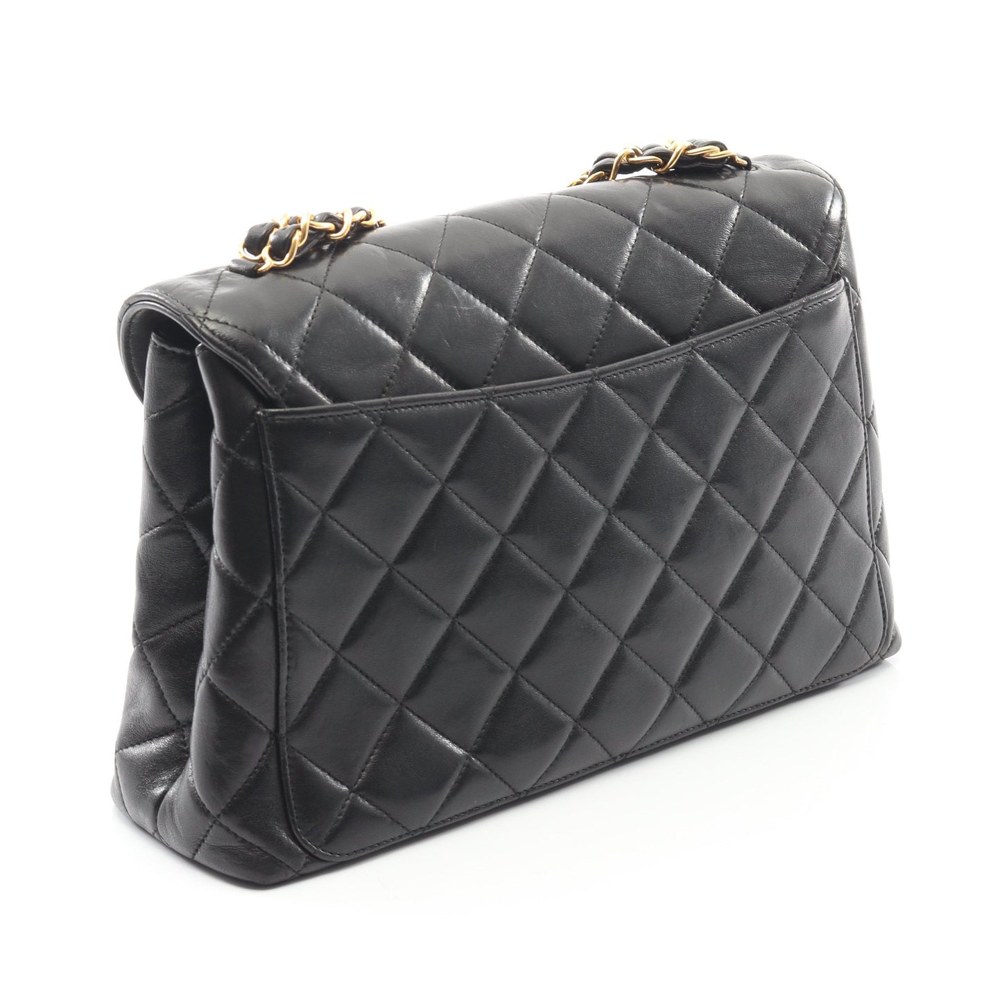 マトラッセ チェーンショルダーバッグ ラムスキン ブラック ゴールド金具 シャネル バッグ CHANEL