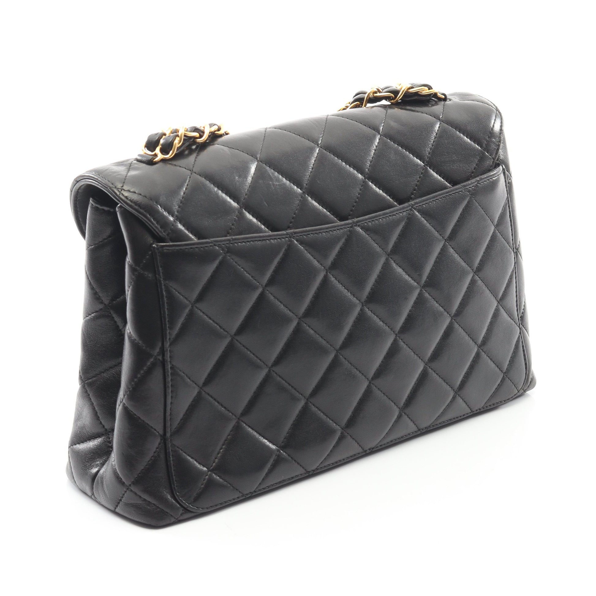 マトラッセ チェーンショルダーバッグ ラムスキン ブラック ゴールド金具 シャネル バッグ CHANEL