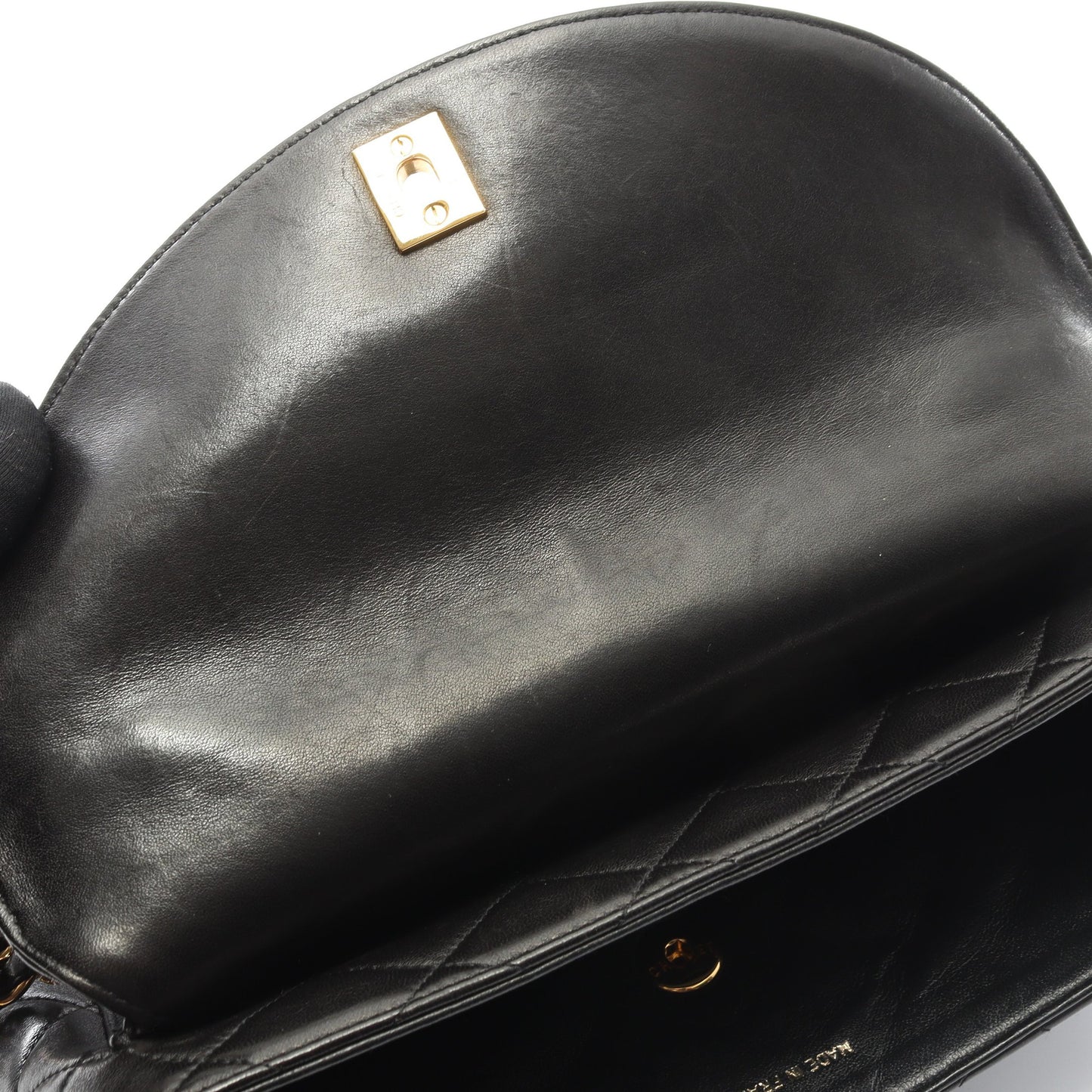 マトラッセ チェーンショルダーバッグ ラムスキン ブラック ゴールド金具 シャネル バッグ CHANEL