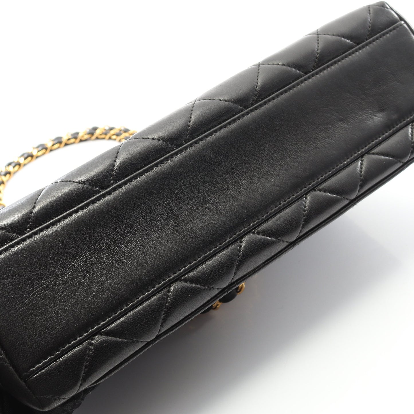 マトラッセ チェーンショルダーバッグ ラムスキン ブラック ゴールド金具 シャネル バッグ CHANEL