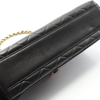 マトラッセ チェーンショルダーバッグ ラムスキン ブラック ゴールド金具 シャネル バッグ CHANEL