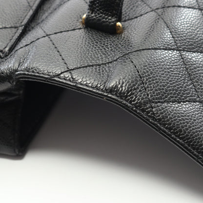マトラッセ ハンドバッグ キャビアスキン ブラック ゴールド金具 シャネル バッグ CHANEL