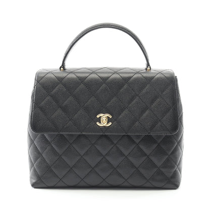 マトラッセ ハンドバッグ キャビアスキン ブラック ゴールド金具 シャネル バッグ CHANEL