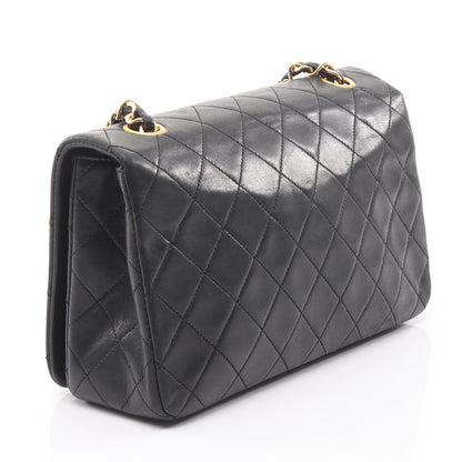 フルフラップ マトラッセ チェーンショルダーバッグ ラムスキン ブラック ゴールド金具 シャネル バッグ CHANEL