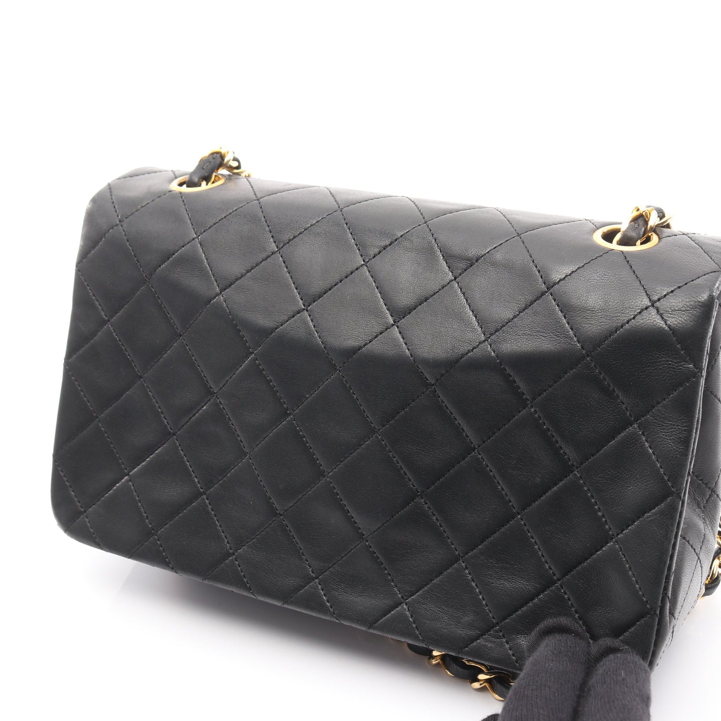 フルフラップ マトラッセ チェーンショルダーバッグ ラムスキン ブラック ゴールド金具 シャネル バッグ CHANEL