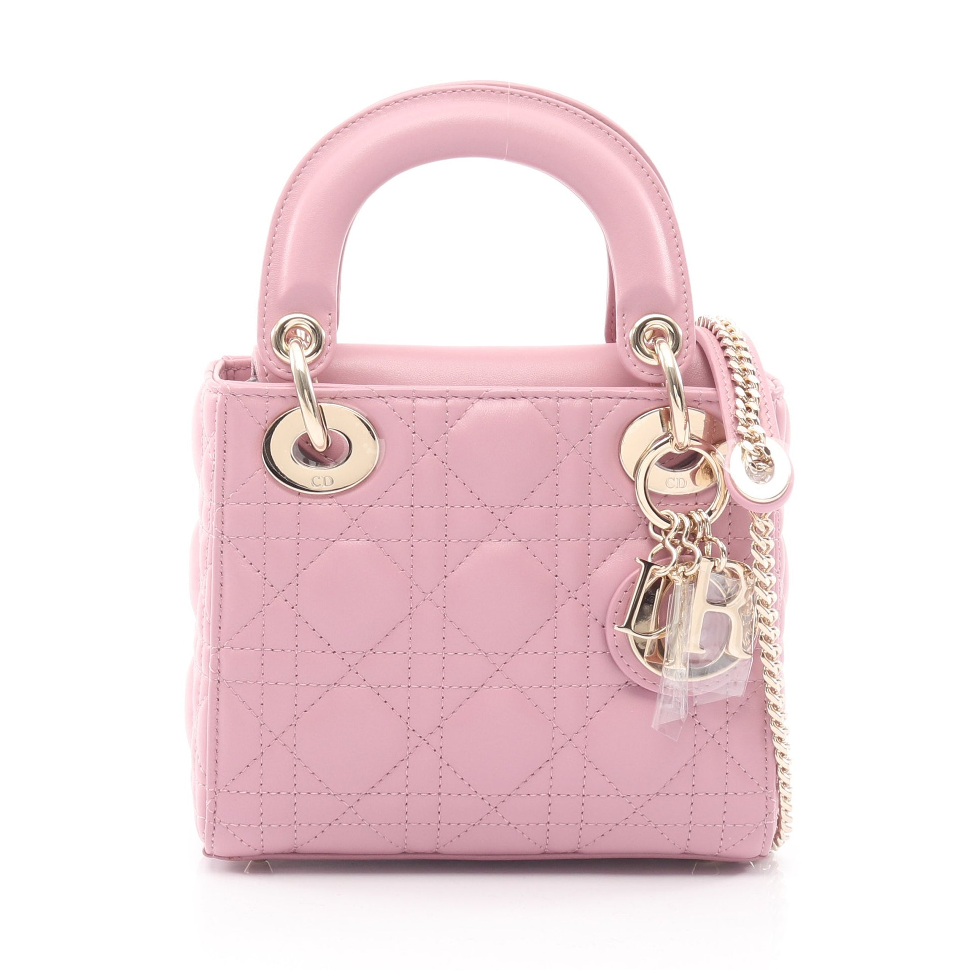 レディディオール ミニ カナージュ ハンドバッグ レザー ライトパープル 2WAY クリスチャンディオール バッグ Christian Dior