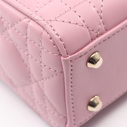 レディディオール ミニ カナージュ ハンドバッグ レザー ライトパープル 2WAY クリスチャンディオール バッグ Christian Dior