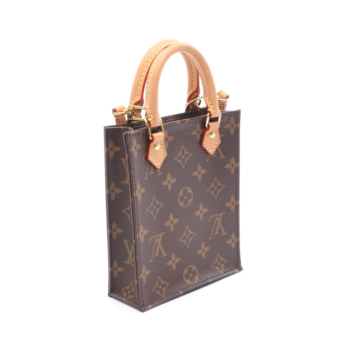 プティット サックプラ モノグラム ハンドバッグ PVC レザー ブラウン 2WAY ルイヴィトン バッグ LOUIS VUITTON